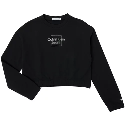 Calvin Klein Jeans METALLIC BOX LOGO SWEATSHIRT Crna