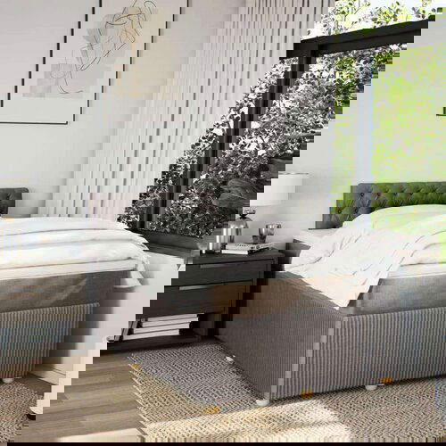 vidaXL Krevet s oprugama i madracem smeđesivi 120 x 190 cm od tkanine Cijene