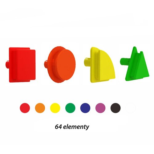  Masterkidz geometrijski klinovi za STEM ploče, 8 boja, 64 komada Slike