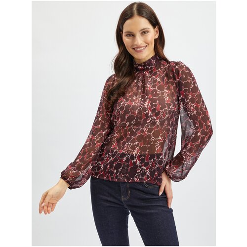 Orsay Women&amp;#039;s Patterned Burgundy Blouse - Women Slike
