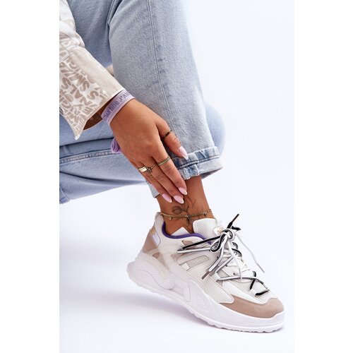Kesi Leather sports shoes on the platform White Sifel Slike