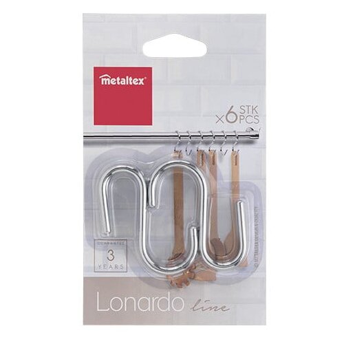 Metaltex Viseće kuke u setu 6 kom u srebrnoj boji Lonardo &amp;ndash; Slike