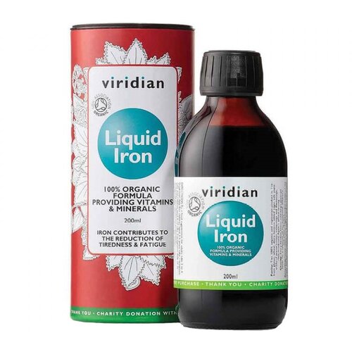 Viridian Nutrition Ekolo&amp;scaron;ko vegansko tekoče železo Viridian (200 ml) Slike