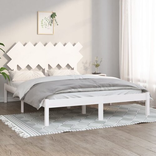 VidaXL okvir za krevet od masivnog drva bijeli 150 x 200 cm 5FT veliki Slike