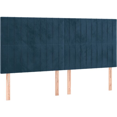 Maison Chic Posteljno vzglavje - Vzglavna omarica 4 kosa temno moder 100x5x78/88 cm žamet, (22077600) Slike