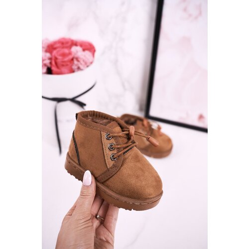 Boto Children's Lace-up Snow Boots Insulated With Fur Brown Hunter Cene