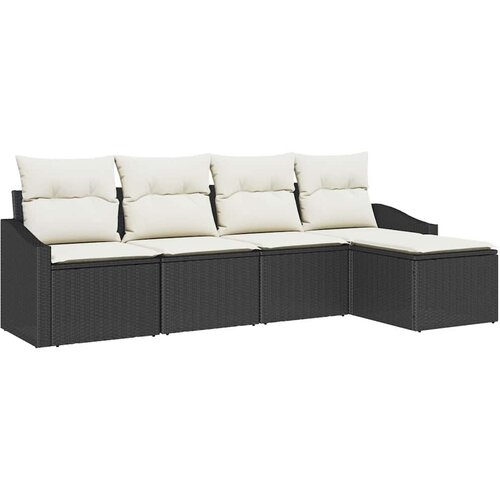  Set sofe 5 kom. Smeđa i krem poliratan 233 x 117 x 85 cm Slike