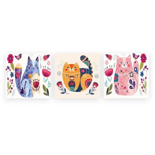 Wallity Otroške slike v kompletu 3 ks 30x30 cm Cats – Wallity Cene