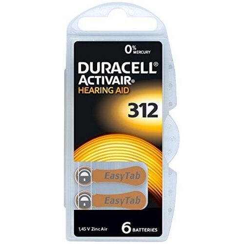  Baterije Za Slu&amp;scaron;ne Aparate Duracell, Tip 312, 6 Kos Slike