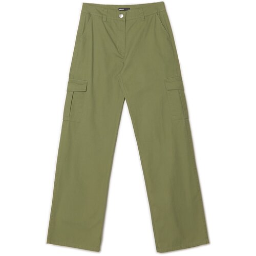 Cropp - Hlače s cargo žepi - Kaki Cene