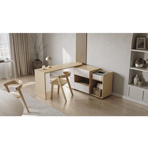 TemaHome Pisalna miza z mizno plo&amp;scaron;čo v hrastovem dekorju 48x159 cm Tango &amp;ndash; Slike