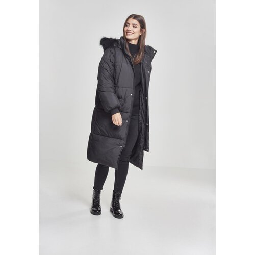 UC Ladies Women&amp;#039;s oversize faux fur coat blk/blk Slike
