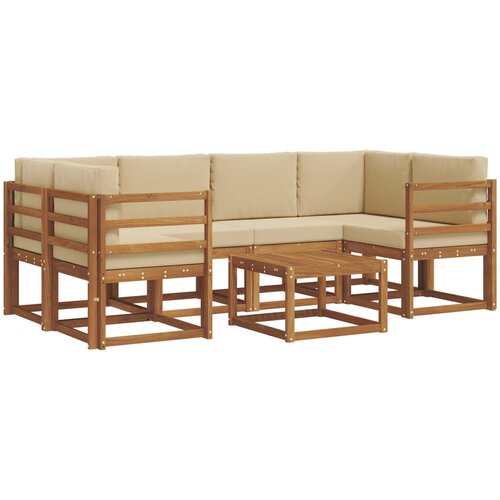  Set vanjskih sofa 7 kom. Prirodna i bež Slike