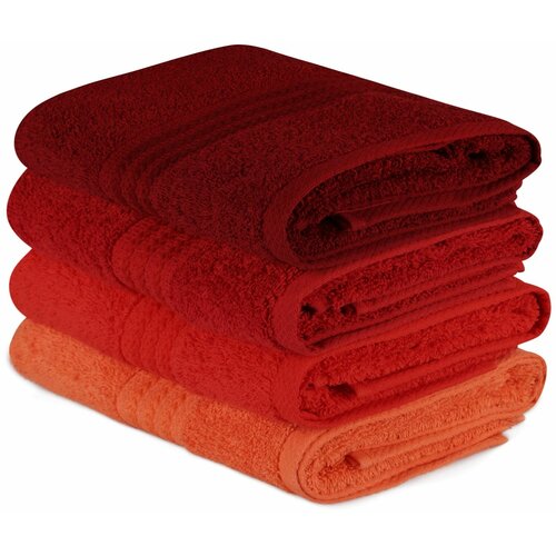 Rainbow set peškira za ruke crvene, bledo narandžaste, narandžaste, crvene i fuksija boje (4 komada) Cene