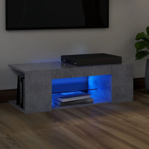 vidaXL TV omarica z LED lučkami betonsko siva 90x39x30 cm Cene
