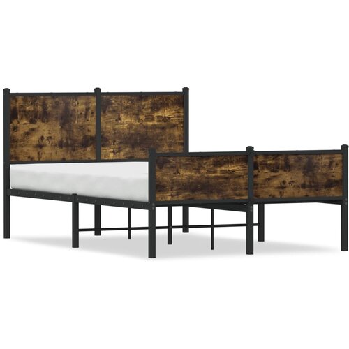 vidaXL Kovinski posteljni okvir z vzglavjem in vznožjem 120x190 cm Cene