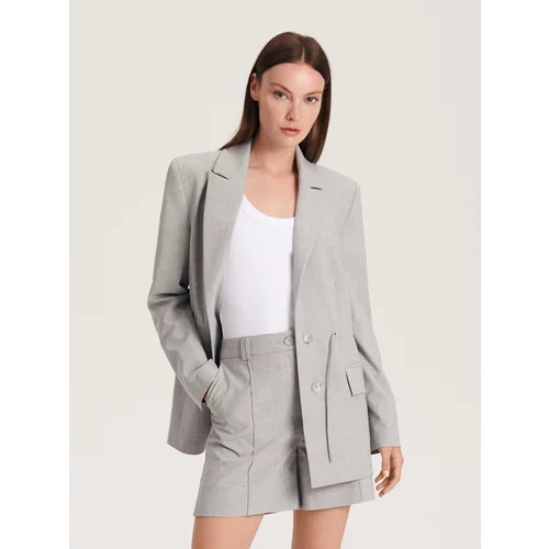 Reserved - Kratke hlače od odijela s prorezima - light grey