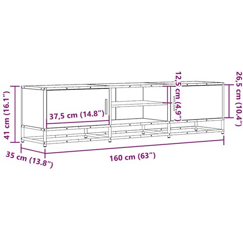  ormarić Sonoma hrast 160x35x41 cm Konstruirano drvo i metal Slike