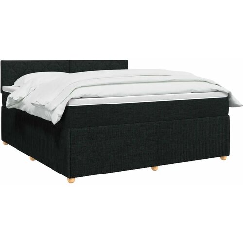  Boxspring krevet s madracem Crna 160 x 200 cm Tkanina - Crna 160 x 200 cm Dizajn s rombovima Slike
