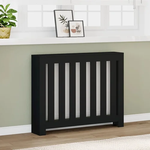 vidaXL Pokrov za radiator črn 104x20x82 cm inženirski les