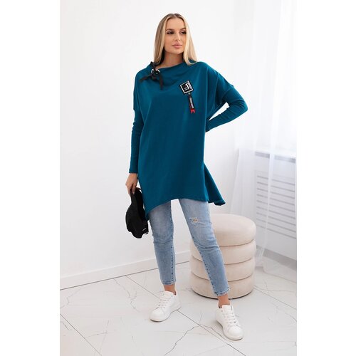 Kesi Oversize sweatshirt with asymmetrical sides marine Cene