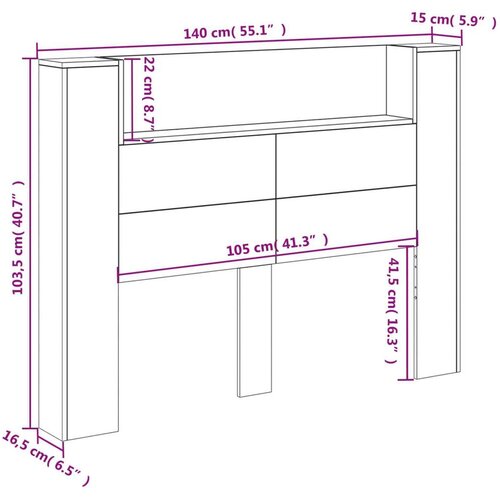 Uzglavlje Crna 140 x 16 5 x 103 5 cm Konstruirano drvo Slike