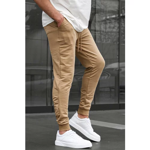 Madmext Tan Men's Tracksuits With Elastic Legs 4821