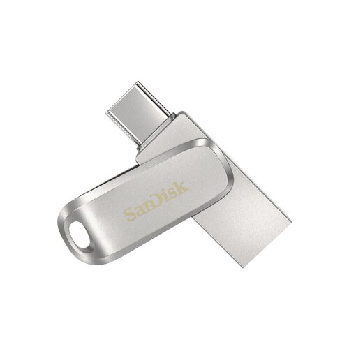 Sandisk USB C &amp;amp; USB DISK 64GB Ultra Dual LUXE, 3.1, srebrn, Type-A in C, kovinski, branje do 150MB/s (SDDDC4-064G-G46) Slike
