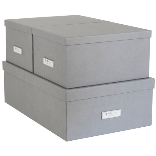 Bigso Box of Sweden Komplet 3 sivih &amp;scaron;katel za shranjevanje Bigso Slike