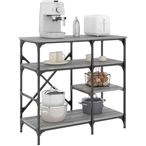  Pekarski stalak siva boja hrasta 90x40x84 cm od drva i metala Cijene