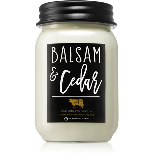 Milkhouse Candle Co. Farmhouse Balsam & Cedar mirisna svijeća Mason Jar 368 g