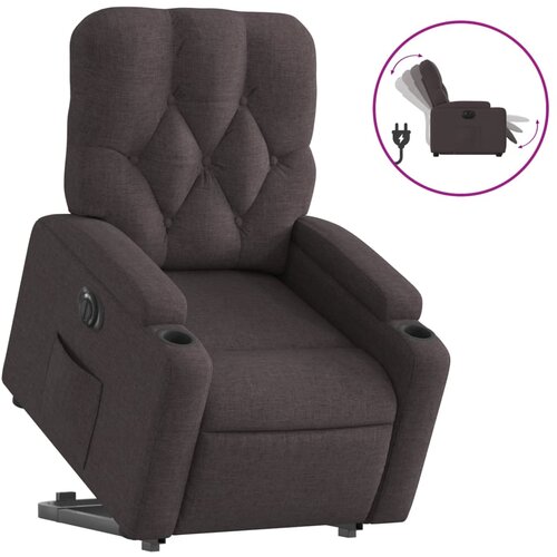 Maison Chic Električni naslanjač - Relax naslanjač s funkcijo vstajanja temno rjavo blago, (22062585) Cene