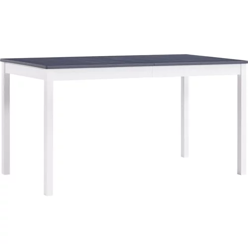  Jedilna miza bela in siva 140x70x73 cm borovina