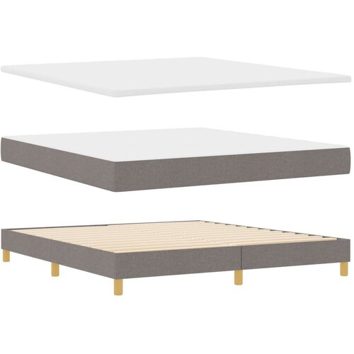  Krevet s podnicom s madracem Taupe 180 x 200 cm Tkanina Slike