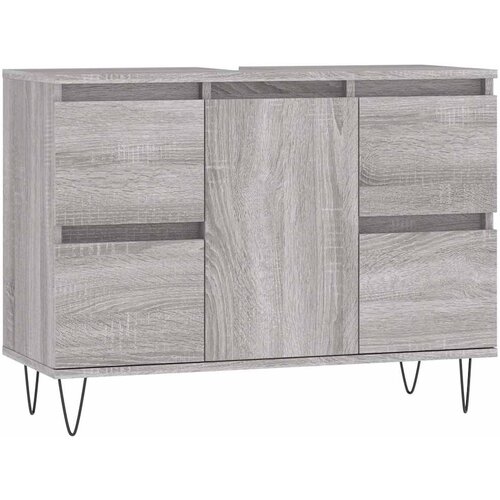 Maison Chic Kopalniška omarica - Kopalniški kabinet siva sonoma 80x33x60 cm inženirski les, (21794887) Cene