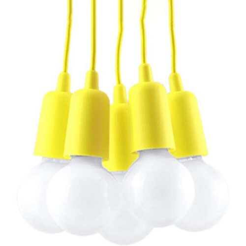  Sollux SL.0580 - Viseći luster DIEGO na sajli, 5xE27/60W/230V, žuti Cene