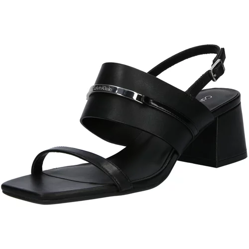 Calvin Klein Sandali Heel Sandal 45 Met Bar Lth HW0HW02056 Black BEH