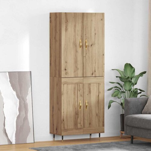 VidaXL Highboard Umjetnički hrast 69,5 x 34 x 180 cm Konstruirano drvo Slike