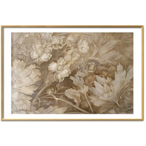  Plakat Ornamental Floral Carvings 30x21 Zlatni okvir s margom Cene