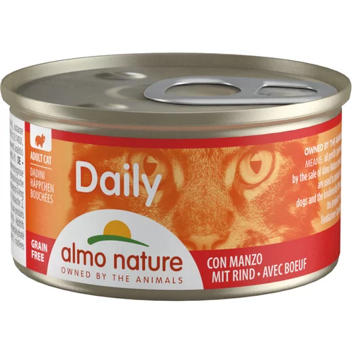 Daily Varčno pakiranje Almo Nature Menu 24 x 85 g - Koščki z govedino
