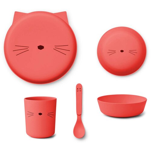 Liewood jedilni set iz bio plastike brody cat apple red Cene