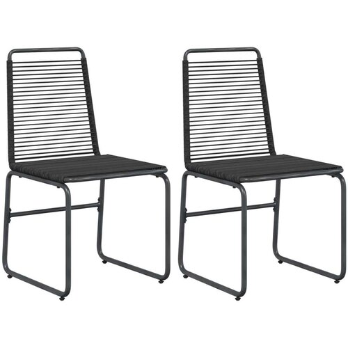  Vrtne stolice 2 pcs Crna 48 x 55 x 89 5 cm Ratan Slike
