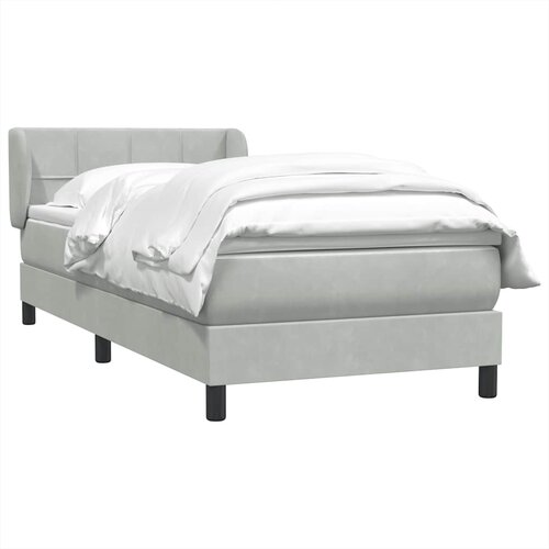 Box Spring krevet s madracem svijetlo sivi 80x220 cm samt Slike