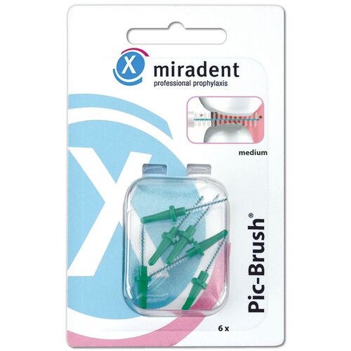 Miradent Pic-Brush, refill kit, green 6er Cene