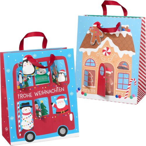 Profissimo Ukrasna kesa za poklone - autobusa ili kućica od medenjaka, maxi, visoka, više vrsta 1 kom Cene