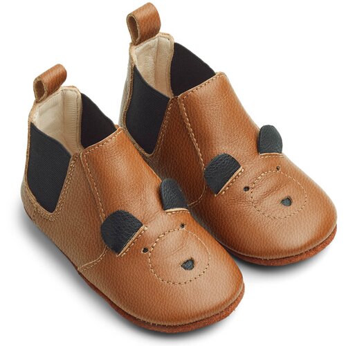 Liewood otroški usnjeni copatki mr.bear mustard Cene