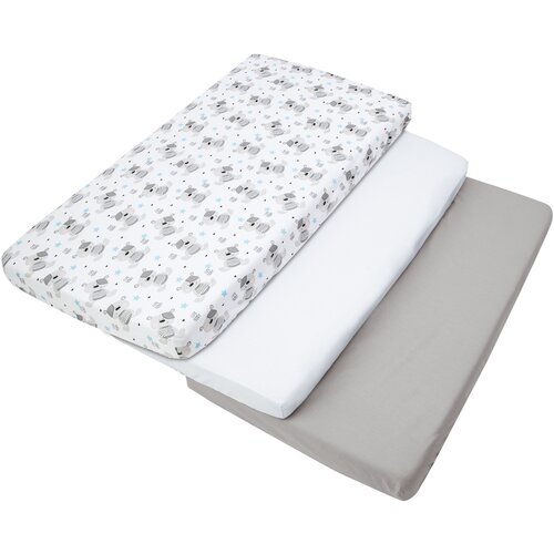 Medi Partners Set of 3 pcs. Fitted Sheet 60x120 cm 100% Cotton Baby Bed Linen Mattress Slike