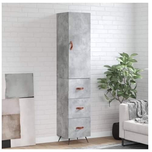 vidaXL Visoka komoda siva betona 34 5x34x180 cm od konstruiranog drva Cijene