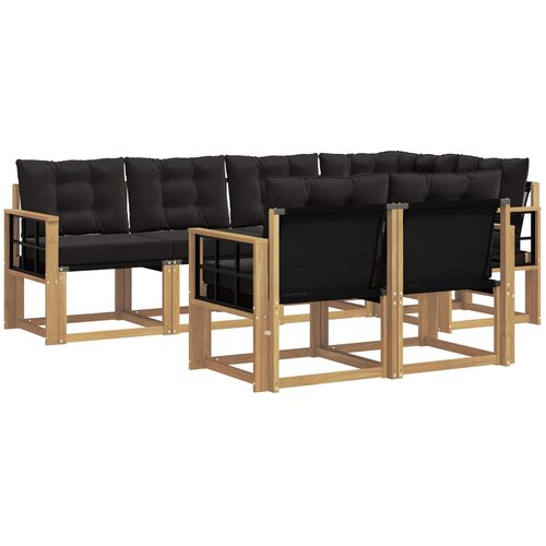 vidaXL Zunanja garnitura za sedenje z blazino 7 pcs Bela in črna, (5000270381) Cene