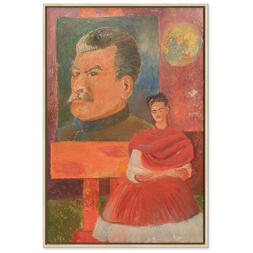  Slika - Frida Kahlo &amp;ndash; Self-Portrait with Stalin 80x120 U prirodnom drvenom okviru Slike